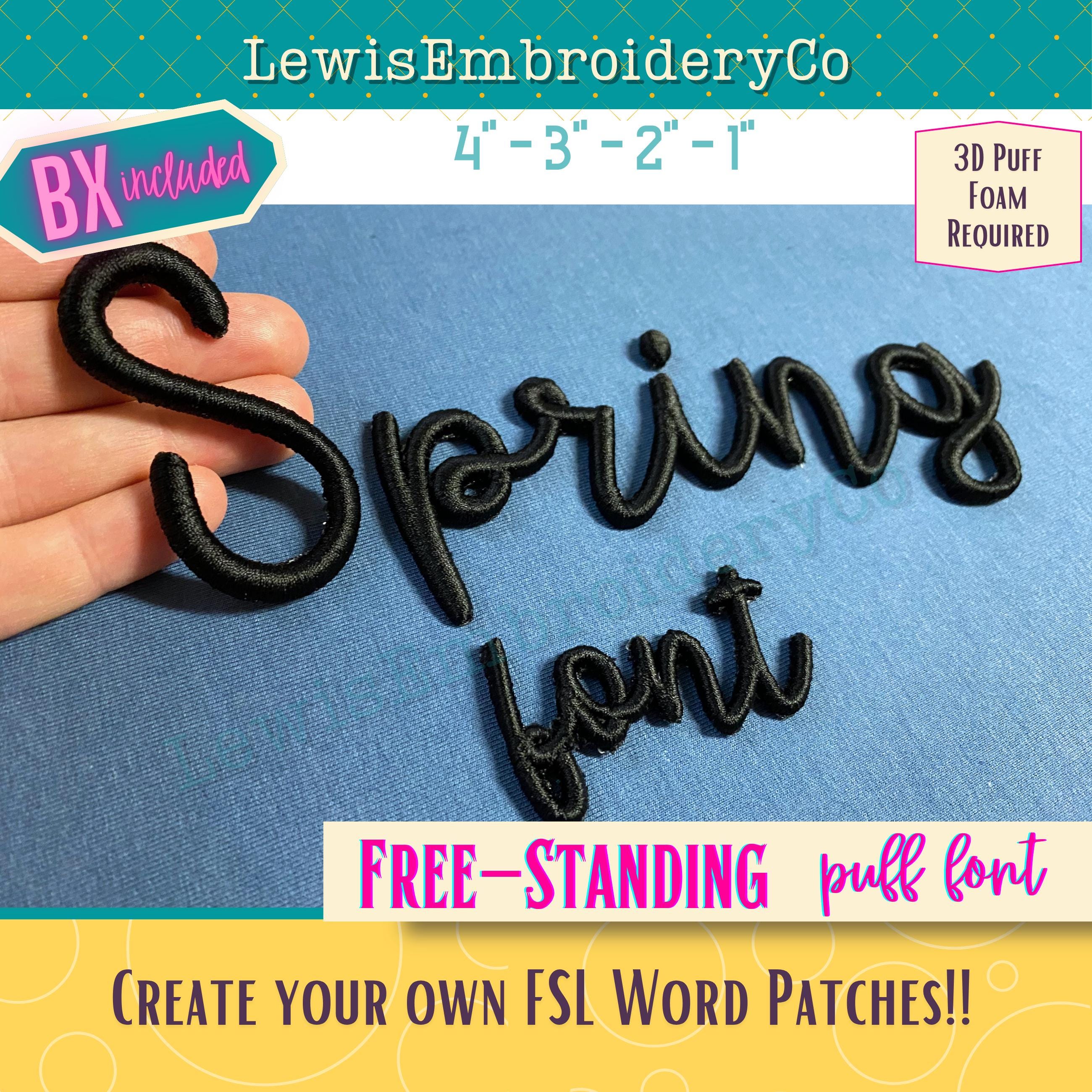 Script Puff Print Free-standing Script 3D Puff, Machine Embroidery Font - With BX - (PDF ...