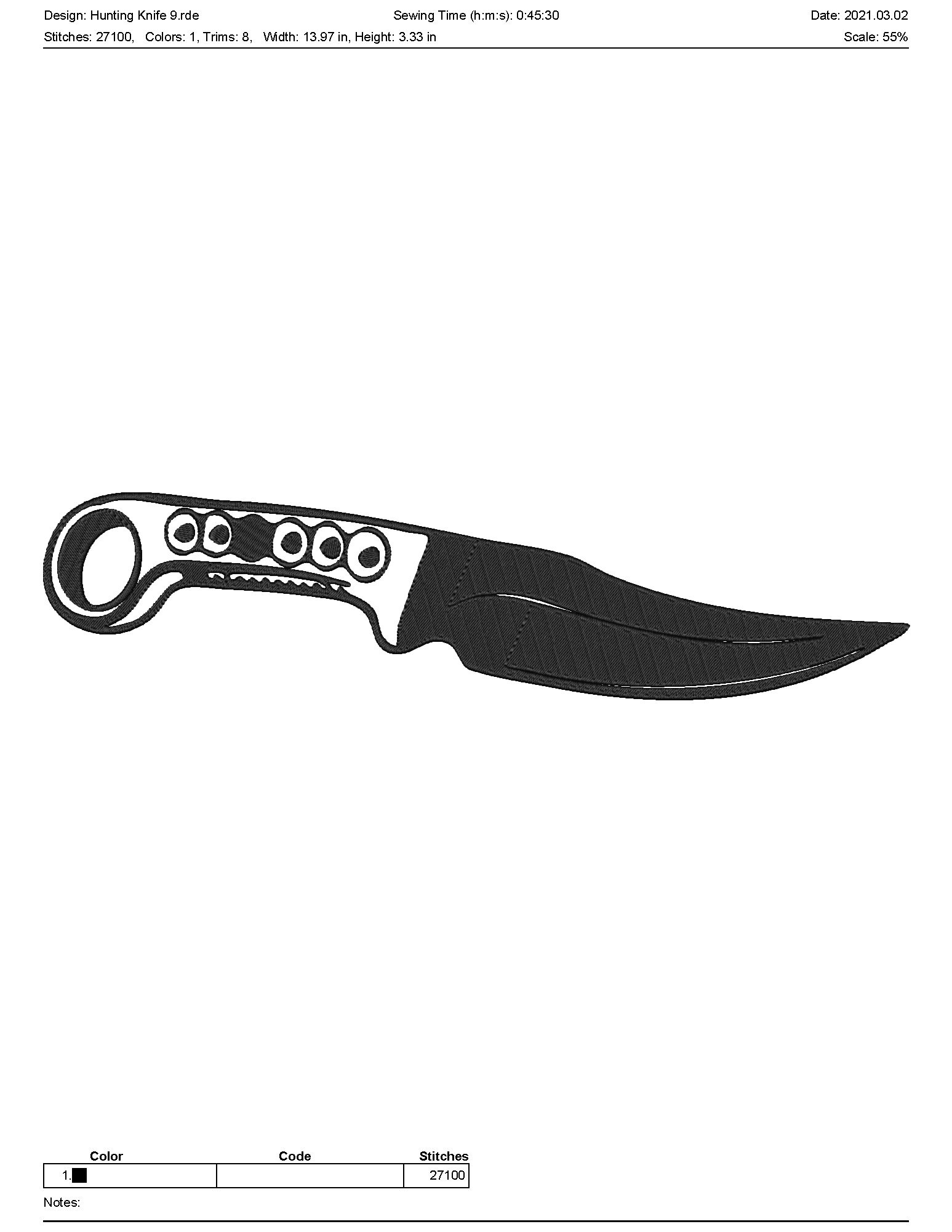 Tactical Knife Embroidery Design Hunting Blade Knives Etsy
