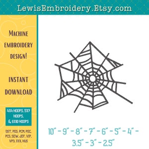 Spooky Spider Web Embroidery Design - Halloween Embroidery - Spider Embroidery Design - Mangled Spider Web