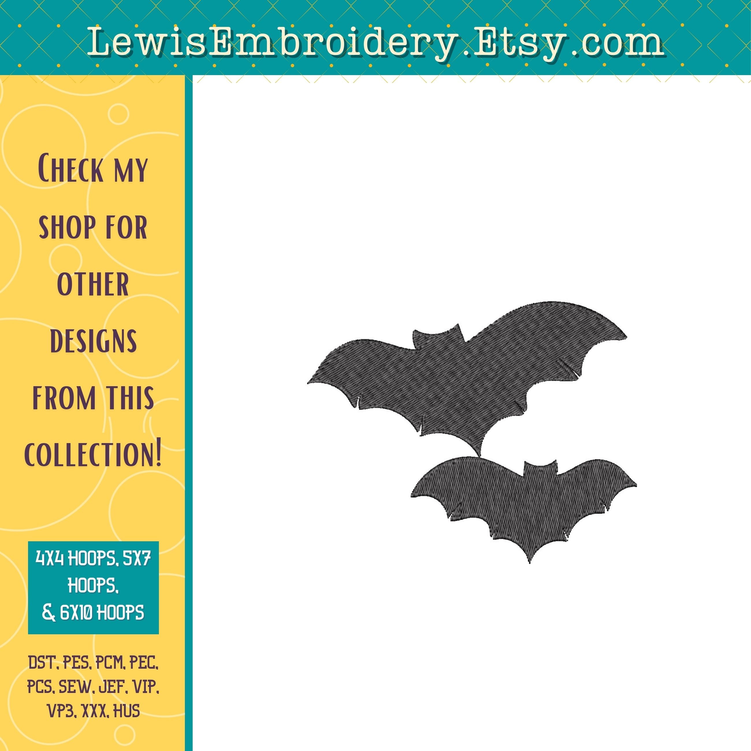 Motif de broderie chauves souris volantes Silhouette de chauve  