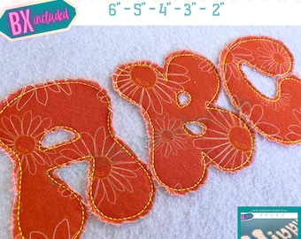 Raggy Applique, Groovy, Machine Embroidery Font - With BX - (PDF Tutorial Included)
