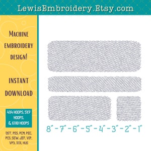 Knockdown Stitch Embroidery Design - Stocking Embroidery Pattern - Christmas Embroidery Pattern - Rectangle Embroidery - INSTANT DOWNLOAD