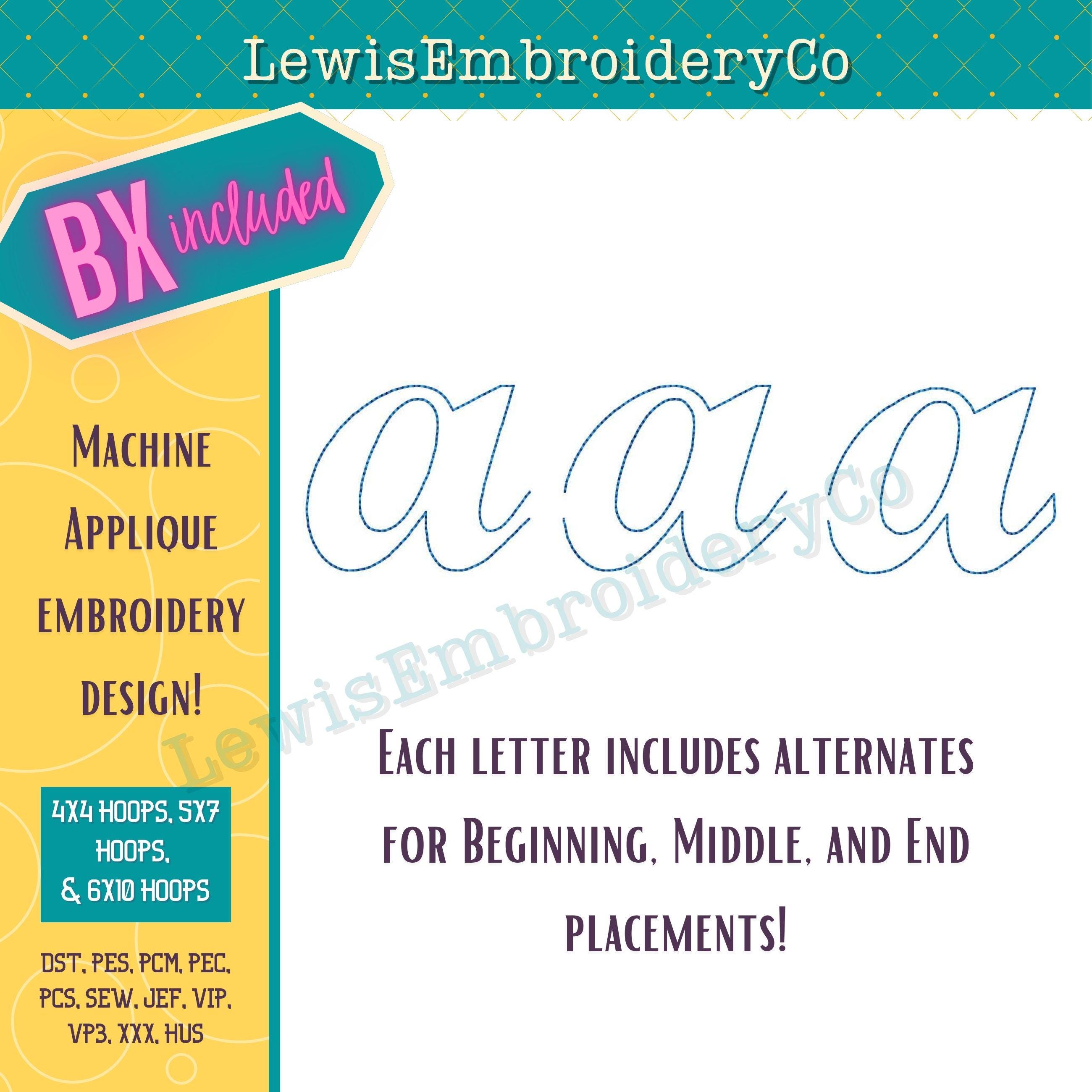 Raggy Applique, Script, Machine Embroidery Font - With BX - (PDF ...