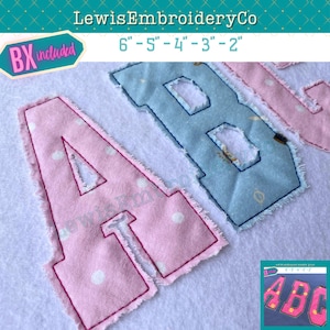 Raggy Edge Applique Embroidery Font - Varsity Block Letters - Raw Edge Applique Alphabet - Bean Applique Embroidery Font - Mama Sweatshirt