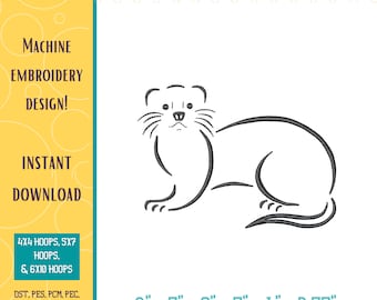 Ferret, Machine Embroidery Design - (Digital Download)