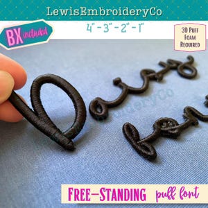 Fuente bordada 3D independiente - Alfabeto FSL - Letras independientes - Parche para nombre - Fuente bordada de espuma - Parche de palabra personalizado