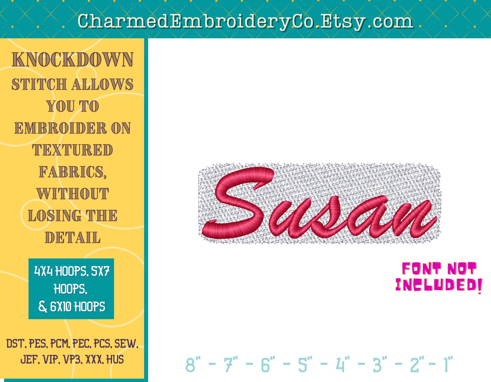 Knock Down Stitch Embroidery Design Stocking Embroidery Etsy