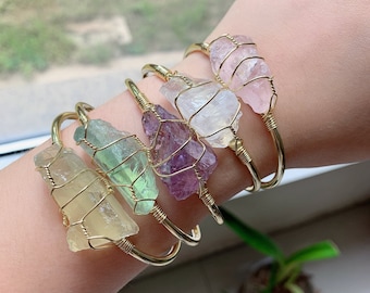 Wire wrapped crystal best sale bracelet