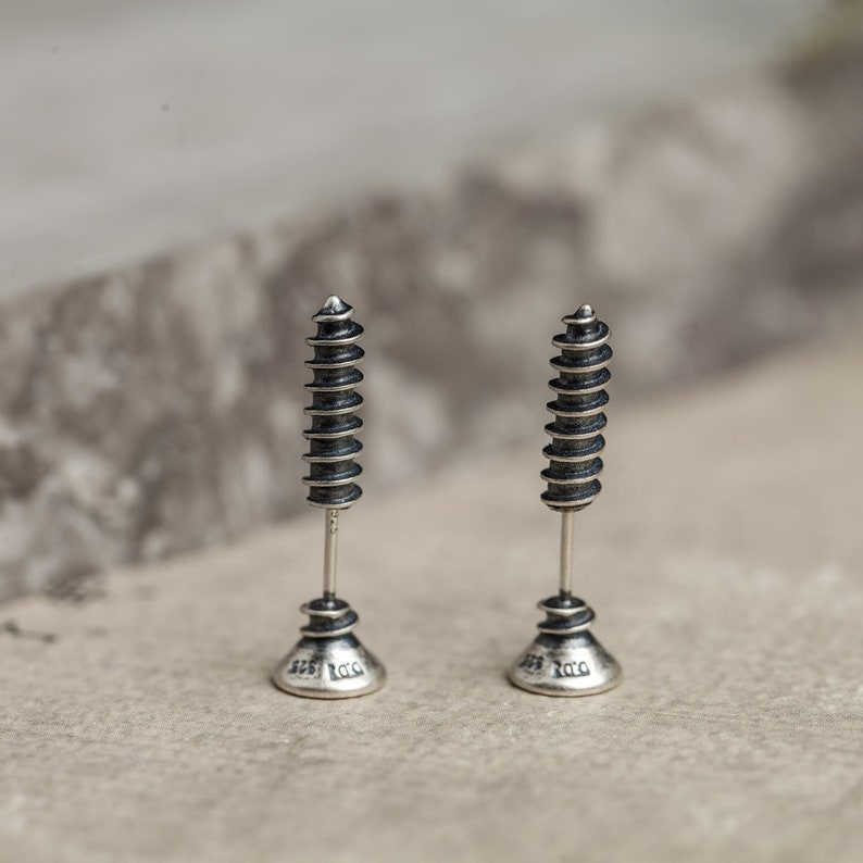 Screw Stud Earrings 925 Silver Hardware Screw Studs Etsy