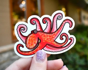 Octopus Sticker, cephalopod sticker, ocean sticker 3 in.