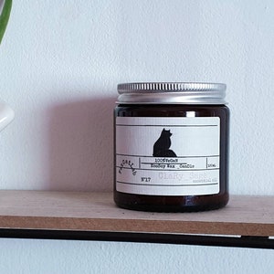 Vegan soy wax Hand poured candle, pet safe! Cat lover, pet lover, aromatherapy, gift for her, jar candle|personalised gift.