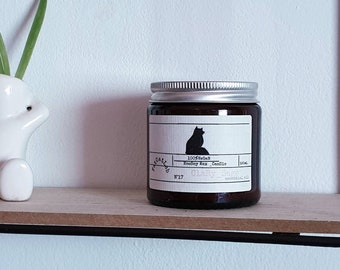 Vegan soy wax Hand poured candle, pet safe! Cat lover, pet lover, aromatherapy, gift for her, jar candle|personalised gift.