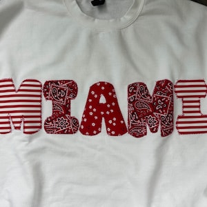 Miami University (OH) hand crafted WHITE sweatshirt