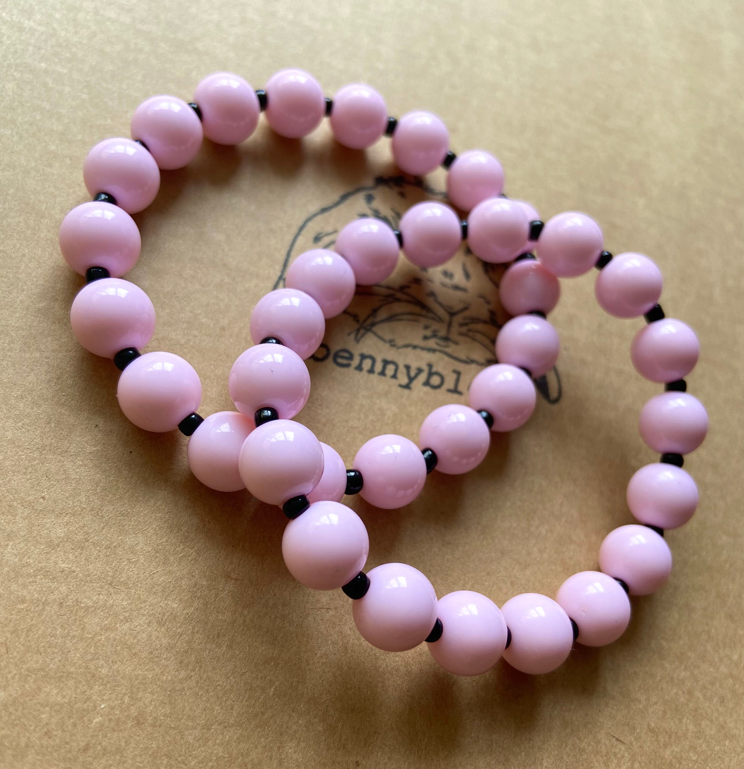 1Pc 30/25/20mm Handmade Ceramic Extra Large Macrame Beads with Large Holes  7mm- Round Clay Beads for Unique Jewelry Making - Bubblegum Style