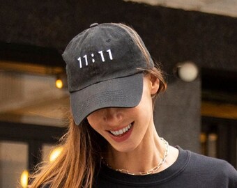 11:11 Angel Numbers Hat | Wishing Cap | Trendy Chic Hat Black Baseball Cap | Eleven Eleven Wish Making Hat