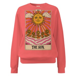 Moletom The Sun Tarot – Suéter de Astrologia Mística para Almas Espirituais e Amantes de Cartas de Tarô – Suéter Boho Celestial