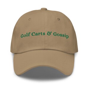 Golf Carts & Gossip Hat - Bestickte Baseballkappe für Preppy Girls, Country Club Vibes, Luxus Freizeit Stil Sportlich schick Energie