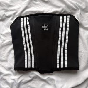 adidas gazelle silver green womens Vintage customized Adidas corset striped crop top  JUTKA & RISKA