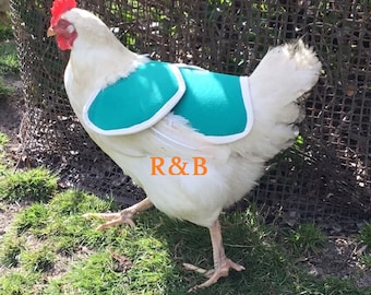 Elastische HÜHNER SATTEL | Sporn, Rot, Wasserfeste Canvas |Hen Geflügel Schürze | Poulet | Henchen | Huhn WINGS & Rückenschutz