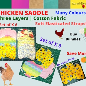 Elasticated CHICKEN SADDLE | Cotton | Duck Apron | Chicken Apron | Hen protector | Ducks Back Protector | Poultry Mating | Bantam | Silkie