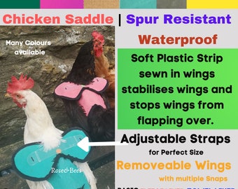 CHICKEN SADDLE | Poultry Jacket | Hen Apron | Spur Resistant Waterproof | Chicken WINGS Protector | Cape Back Hen | Feather Care | Egg Layer