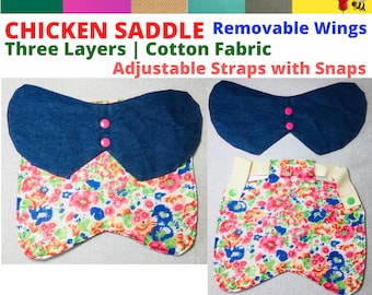 CHICKEN SADDLE | Adjustable Straps | HEN Apron | Duck Jacket | Feather Protector | Back Care | Coat Poultry | Egg layer | Bantam Sussex