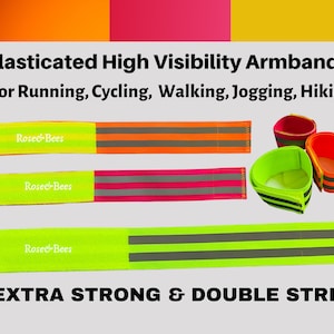 High Visibility Armbands | Hi Vis Arm Straps|  High Vis Security Arm Band | Double Reflective Bands For Walking Cycling Jogging Hiking Night
