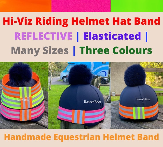 Elastic Hi Viz Reflective Hat Band Horse Riding Helmet Protection  Equestrian Horse Pony Training Safety Kids Adult Equin Cover 