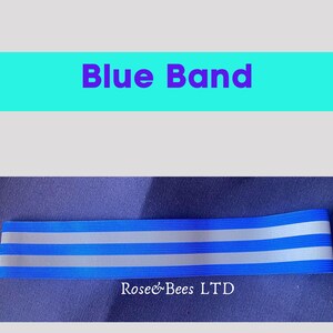 BANDE ÉLASTIQUE FLUORESCENTE | Largeur : 50 mm | Rose, jaune, orange, bleu | Double bande réfléchissante argentée | Bande haute visibilité | Bande de signalisation Fluorescent Blue