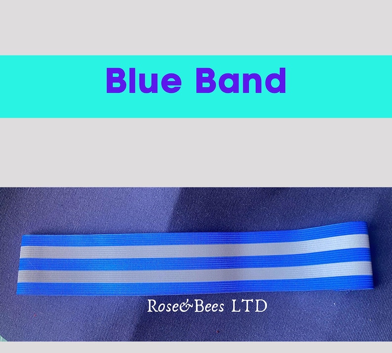 BANDE ÉLASTIQUE FLUORESCENTE | Largeur : 50 mm | Rose, jaune, orange, bleu | Double bande réfléchissante argentée | Bande haute visibilité | Bande de signalisation Fluorescent Blue