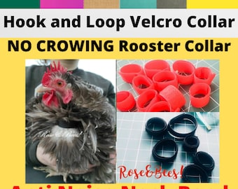 Velcro Crow Reduction Collar | Handmade Quiet Roosters Gobble Hobbler Turkey | Cockerel | Anti Noise Band | Neck Shamos bantam Maran Polish