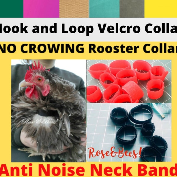 Velcro Crow Reduction Collar | Handmade Quiet Roosters Gobble Hobbler Turkey | Cockerel | Anti Noise Band | Neck Shamos bantam Maran Polish