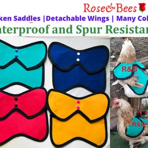 CHICKEN SADDLE Chicken Apron Hen protector Waterproof Canvas WINGS Back Protection Poultry Mating Bantam Many Sizes Cockerel image 1