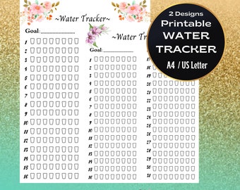 Monthly Water Intake Tracker| Printable Water Tracker| Hydration Tracker | Water Challenge| 8 Cups | 31 Days | Digital Water Tracker | PDF
