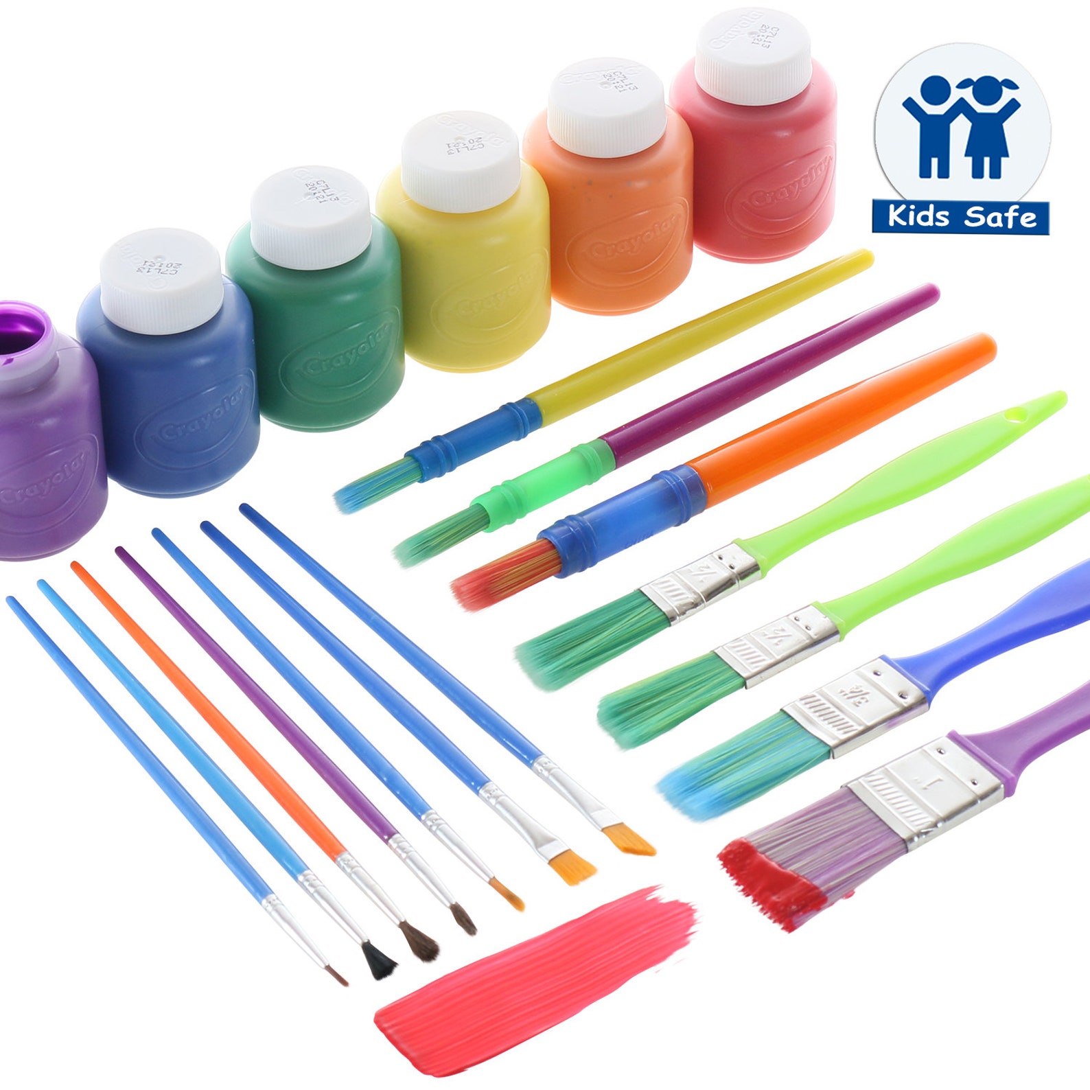 Complete Set of 30 Paint Brushes and 6 Colors of Crayola Etsy