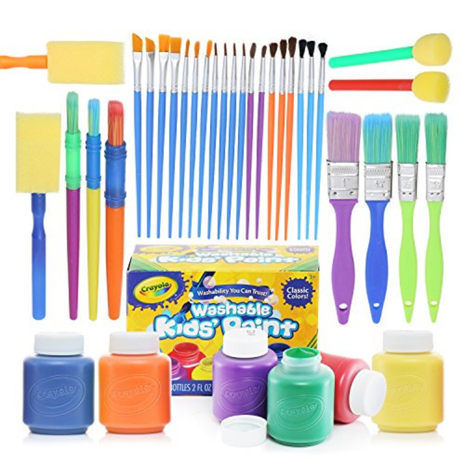 Complete Set of 30 Paint Brushes and 6 Colors of Crayola Etsy