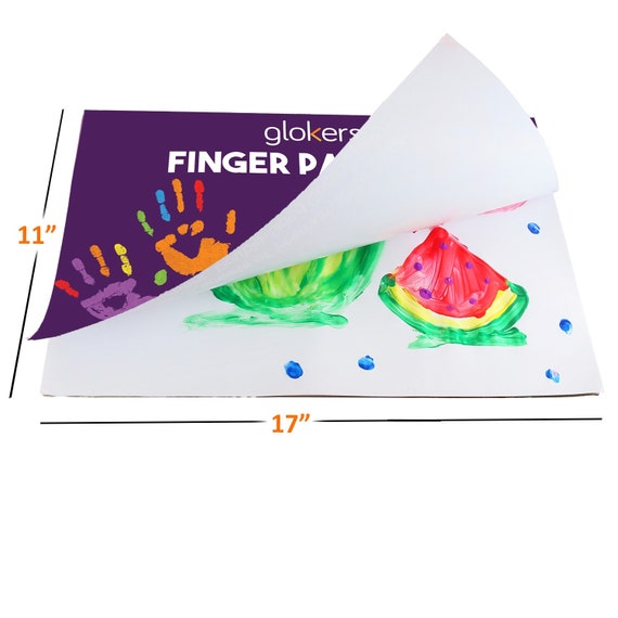 Finger Paint Paper Pad, Non-absorbent Stamp Art Premium Toddler Arts &  Crafts Painting Supplies 11x17 Inches, 50 Sheets of Thick White Paper 