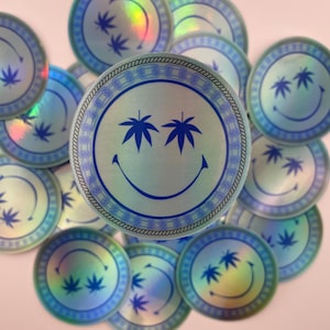 Smiley Stoner 2.0 Holographic Sticker