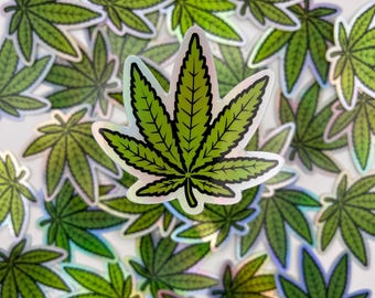 Pegatina holográfica de hoja clásica