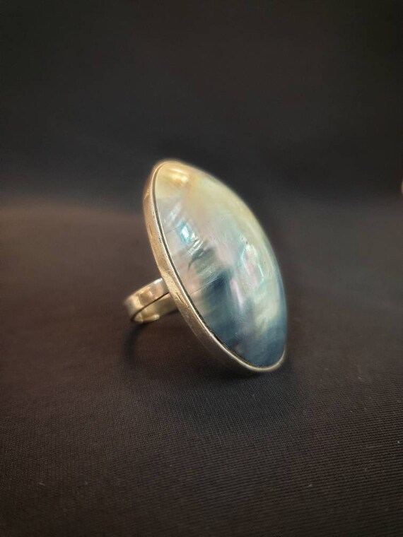 Nautilus Shell Silver Ring/ Natural Shell Ring/ Mo