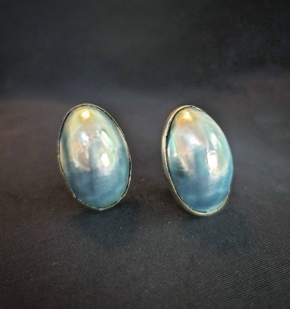 Silver Omega Earrings/ Nautilus Earrings/ 50s Earr