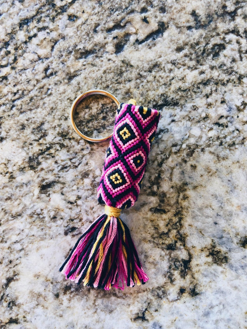 Friendship Bracelet Chapstick Holder Keychain keychains Etsy