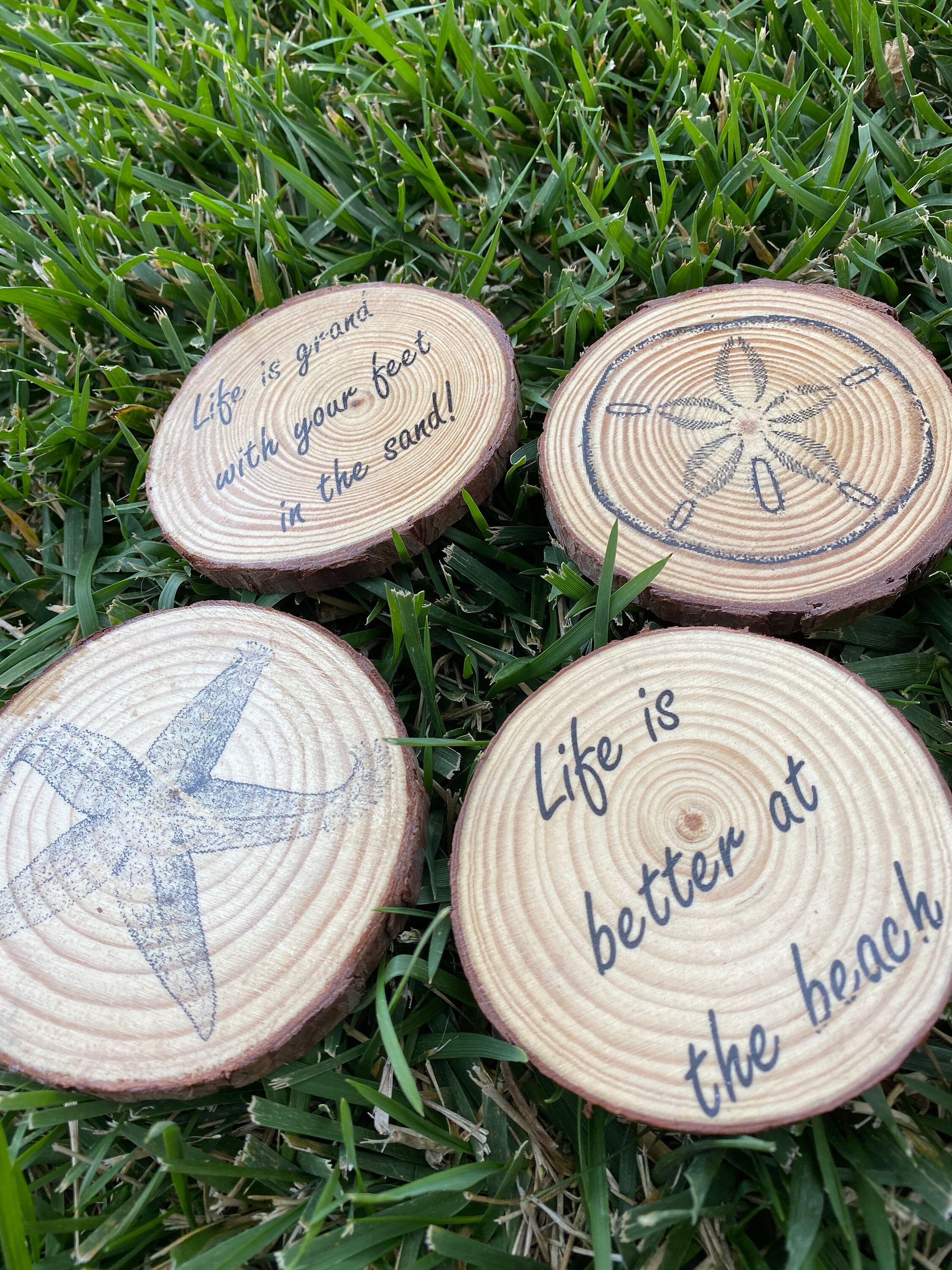 Beach Themed Wood Coasters/Set of 4 Etsy