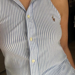 Ralph Lauren reworked button down shirt. sleeveless