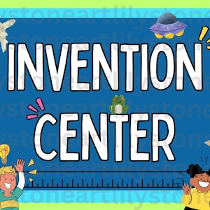 Carteles/rótulos del Centro de Invenciones: aula TAB, arte, enseñanza del comportamiento artístico, límite de tamaño, cartón