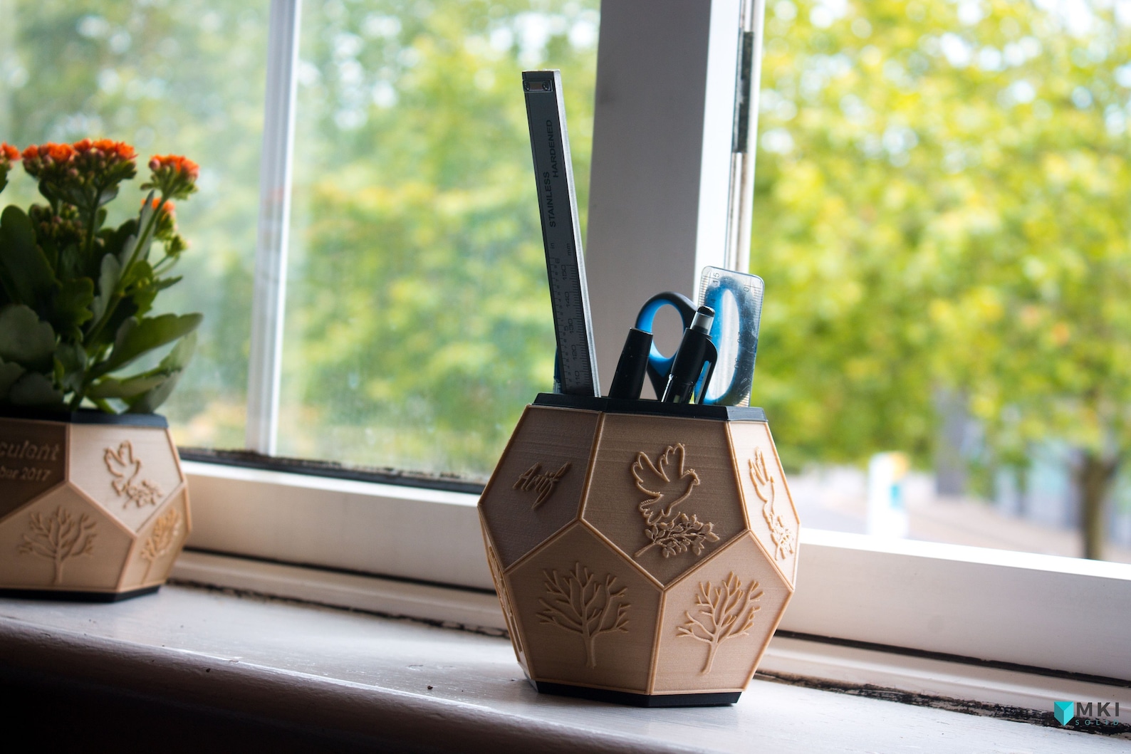 Personalised wooden stationery holder/station for desk Etsy