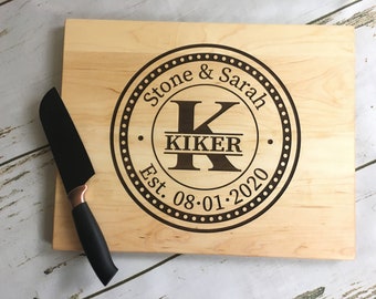 Personalized Cutting Board Customized Cutting Board Wedding Gift Wooden Cutting Board Engraved Cutting Board Monogram Bridal Shower Gift