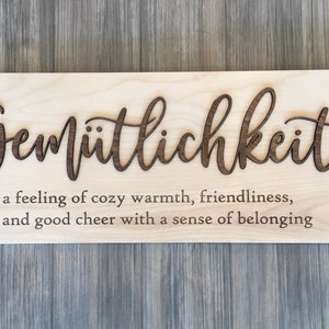 German Sign Wood Sign Pallet Sign Wedding Gift Gemutlichkeit Sign Custom Quote Sign German phrase  Home Decor  Germany Decor