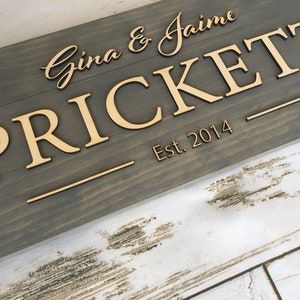 Custom Last Name Sign Established Sign Pallet Sign Personalized Wood Sign Engraved wedding Sign Family Name Sign Wall Decor