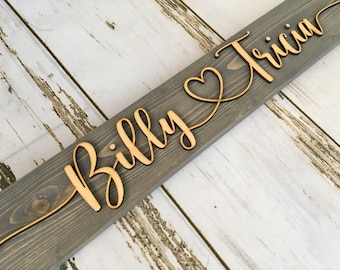 3D Wedding Sign, Name Sign Bridal Shower Gift, Boyfriend Gift, Girlfriend Gift, Personalized Engagement Gift For Couple Name sign